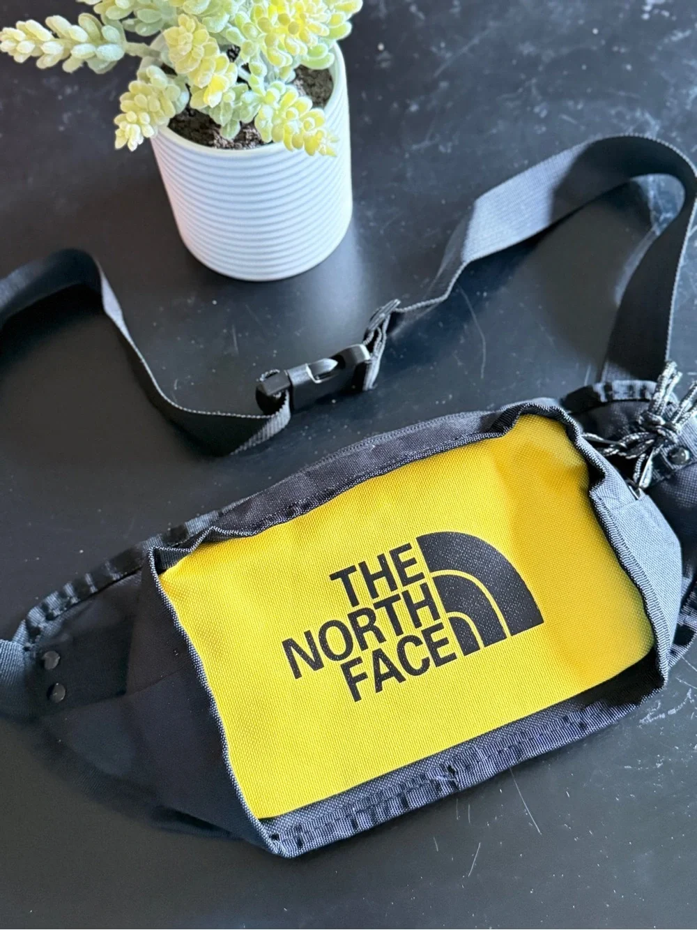 The North Face Yellow and Black Belt Bag